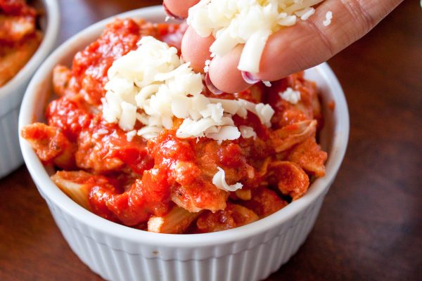 Lighter Three Cheese Baked Ziti Recipe - Make your 3 cheese baked pasta healthier and low calorie with a delicious lighter baked ziti that’s full of ricotta, mozzarella, and Parmesan! Make it in no time!