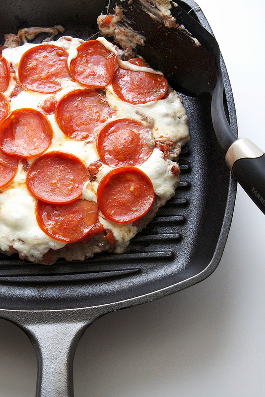 Pepperoni Meatzza Recipe! It's a low carb recipe with ground beef, sauce, cheese, and pepperoni! Add a few herbs and spices, and you've got a delicious meat pizza!