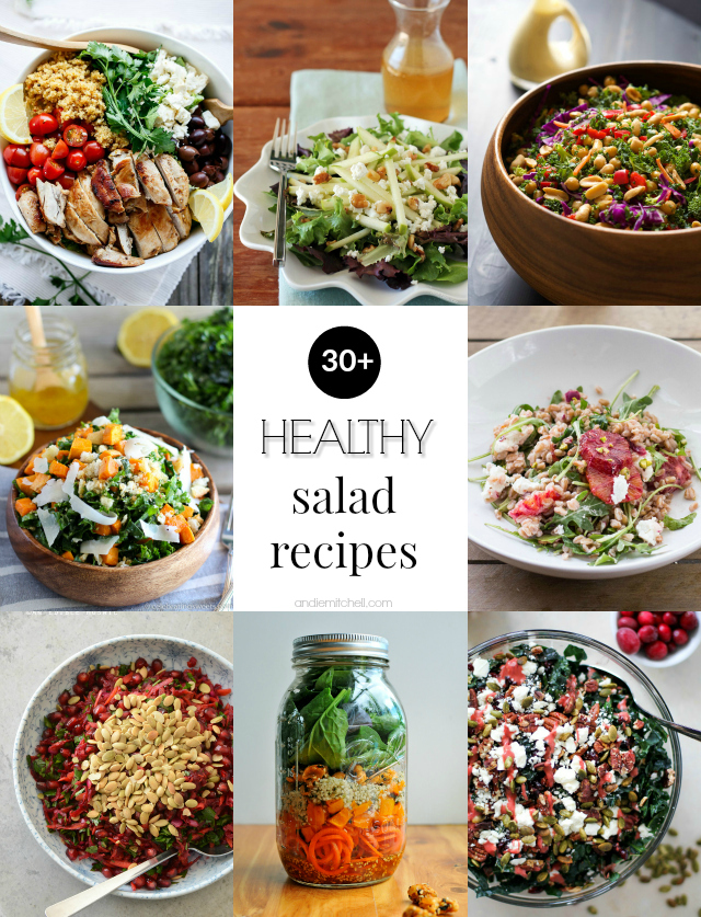 30 Healthy Salad Recipes! (gluten free, dairy free, paleo, and vegan recipe options!)