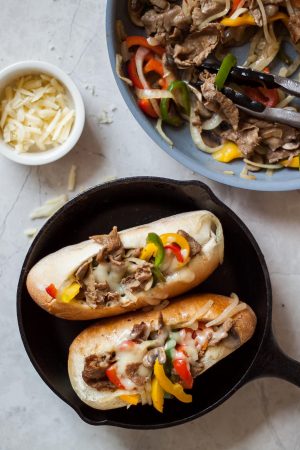 Lighter Philly Cheese Steak Sandwiches Recipe - All the flavor Philly’s best cheesesteaks with half the calories!