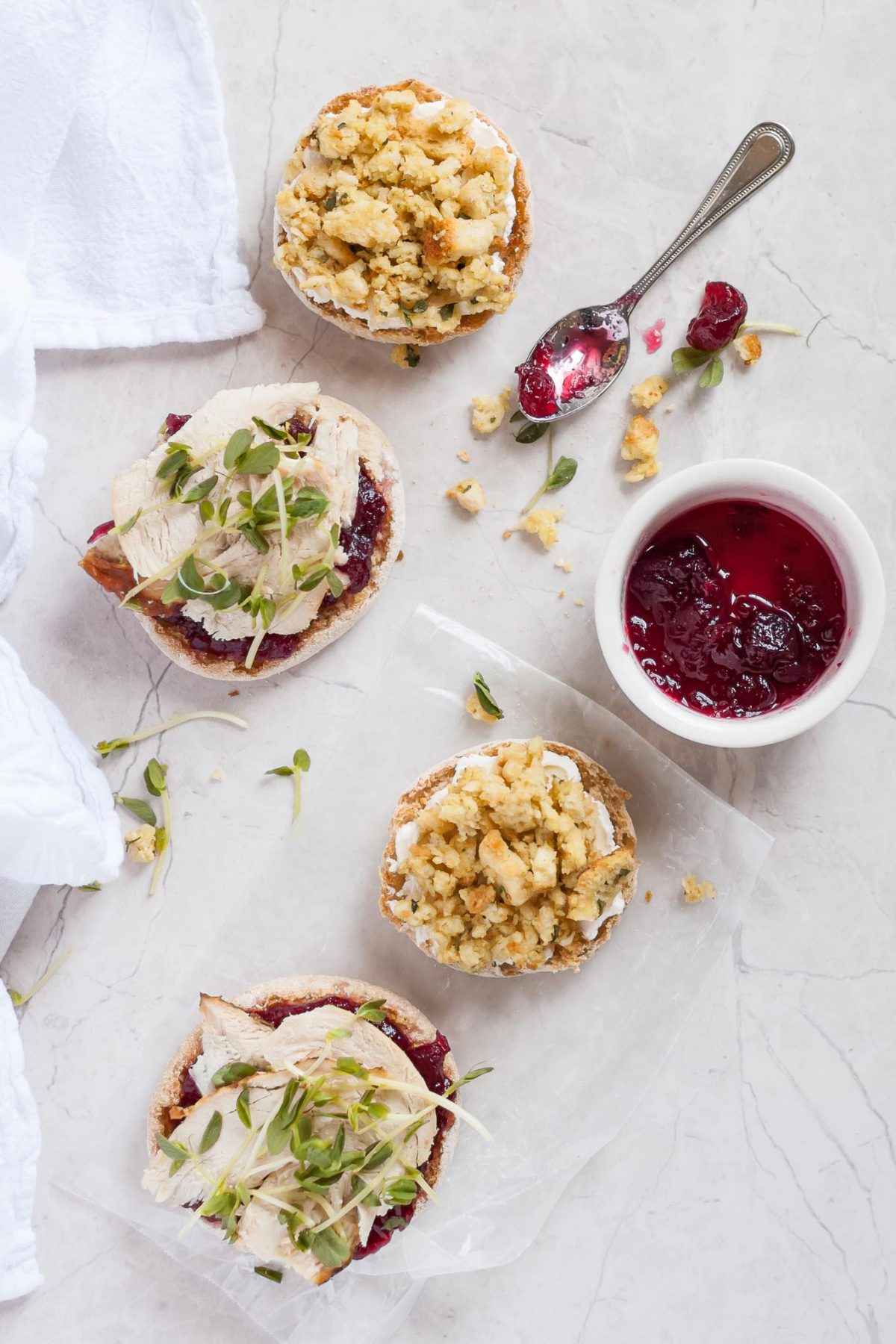 Lighter Thanksgiving Leftover Sandwich with Turkey, Stuffing, and Cranberry Sauce Recipe