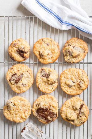 Chewy Chocolate Chip Cookies with Coconut and Medjool Dates - These chocolate chip cookies are crispy on the outside and extra chewy on the inside!
