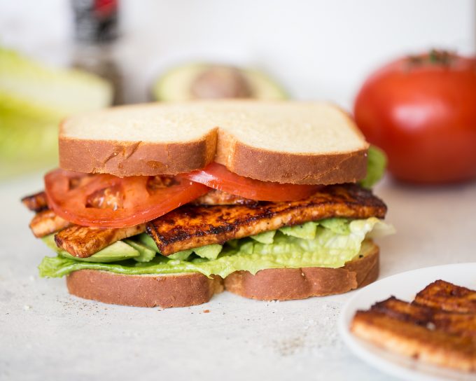 Loaded TLT - A Sandwich with Tofu, Lettuce, Tomatoes and Avocado! 