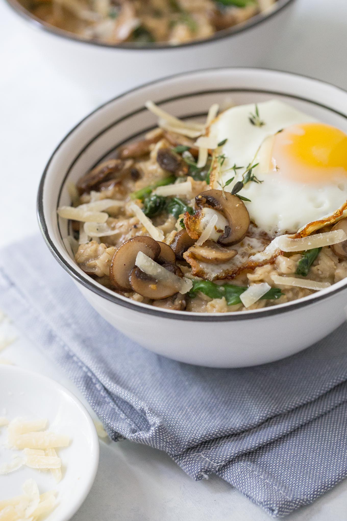 Savory Oatmeal with Mushrooms, Spinach and Thyme Andie Mitchell