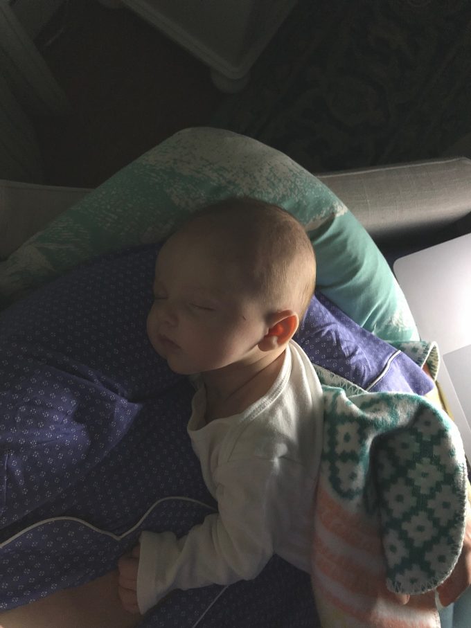 holding james during his nap